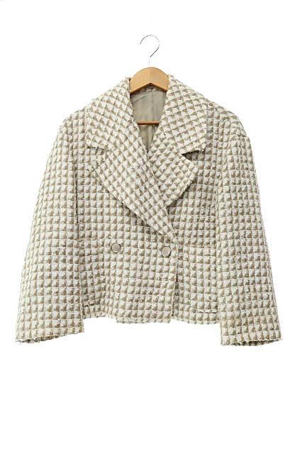 【中古】セオリーリュクス theory luxe 23AW RALA DERBY TWEED ダブル ツイード ジャケット 3304115 36 ●250130の通販は 11,000円