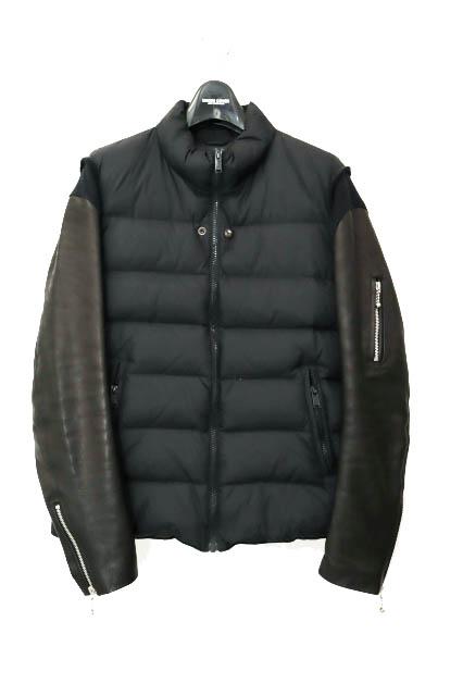 【中古】アンダーカバー UNDERCOVER 14AW 袖レザー ダウン ジャケット ブルゾン N9202 1 黒ブラック☆AA★■250324