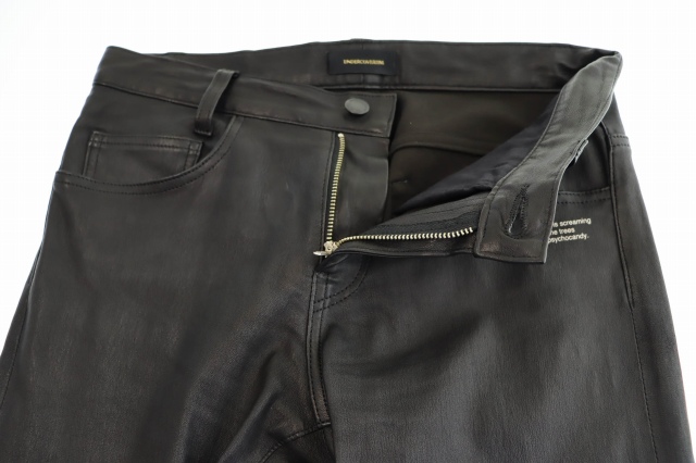【中古】アンダーカバー UNDERCOVER 14SS ラムレザー バイカー パンツ M4504 1 黒 ブラック ☆AA★ 250228 中古】アンダーカバー UNDERCOVER 14SS ラムレザー バイカー パンツ