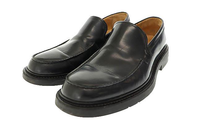 【中古】ボッテガヴェネタ BOTTEGA VENETA 厚底 レザー ローファー スリッポン シューズ 43 黒 ☆AA★▲250312 メンズ