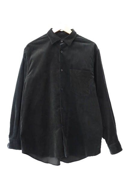 【中古】コモリ COMOLI 24AW corduroy comoli shirt コーデュロイ コモリ 長袖 シャツ A03-02004 2 黒ブラック 250303