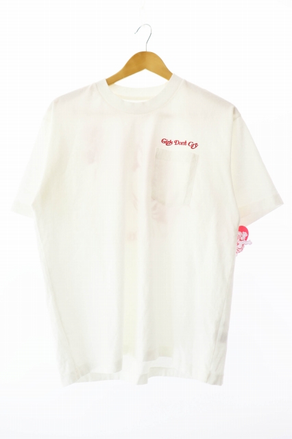 【中古】ガールズ ドント クライ 25SS チェリー エンジェル クラシック ポケット 半袖Tシャツ 2ホワイト☆AA★■250320