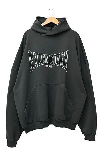 BALENCIAGA プリントパーカー S 黒 BALENCIAGA（パーカー ・ ブラック