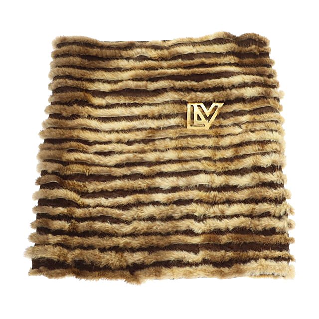 中古】ルイヴィトン LOUIS VUITTON LV ロゴ スヌードディーバ ミンク