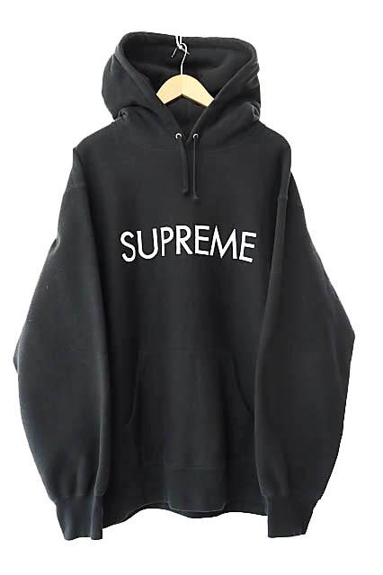 【中古】シュプリーム SUPREME 22AW Capital Hooded Sweatshirt Black キャピタル フーデッド パーカー L 黒 250503