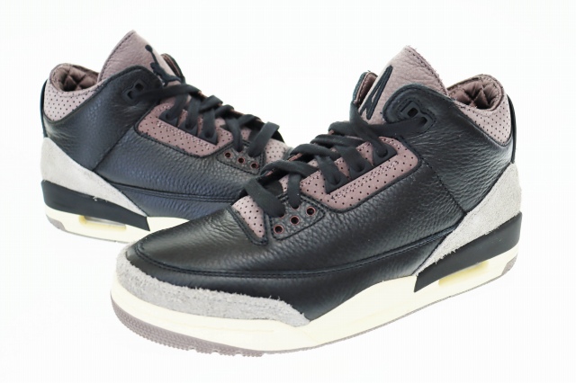 【中古】NIKE ×A Ma Maniere Women's Air Jordan 3 Retro OG SP Black and Flat Pewter WYWS FZ4811-001 ▲■250505