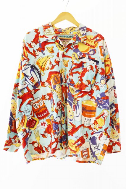 【中古】ヒステリックグラマー HYSTERIC GLAMOUR 80s 初期 ヌードタグ オープンカラー 長袖 シャツ ●250801 メンズ