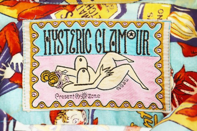 【中古】ヒステリックグラマー HYSTERIC GLAMOUR 80s 初期 ヌードタグ オープンカラー 長袖 シャツ ●250801 メンズ 中古】ヒステリックグラマー HYSTERIC GLAMOUR 80s 初期 ヌードタグ
