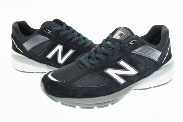 【中古】ニューバランス NEW BALANCE 990V5 Black ローカット スニーカー M990BK5 27.5 ブラック ▲250427 メンズ