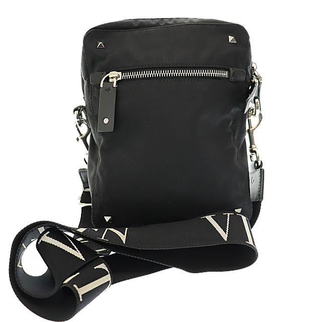 【中古】ヴァレンティノ ガラヴァーニ VALENTINO GARAVANI ロックスタッズ クロスボディ ショルダー バッグ黒●250519
