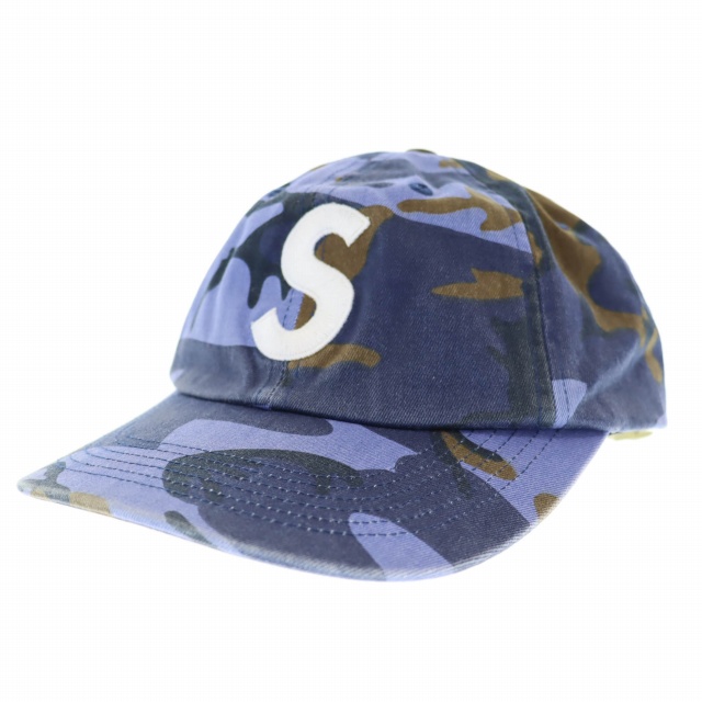 【中古】シュプリーム SUPREME 25SS ピグメント コーテッド Sロゴ 6パネル キャップ 帽子 青 ブルー ☆AA★▲ 250710