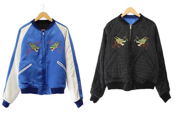 【中古】ヒューマンメイド HUMAN MADE 24SS リバーシブル ヨコスカ ジャケット スカジャン S 青 黒☆AA★250602