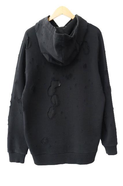ジバンシィ 20SS デストロイ ダメージ加工 ロゴ プリント パーカー M