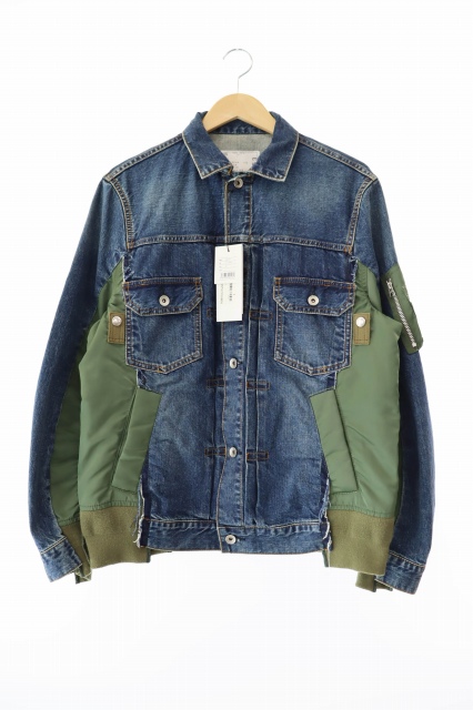 sacai サカイ ポリエステル×ナイロン 中綿ジャケット サカイ 23年 ポリエステル×ナイロン ボンバージャケット 3