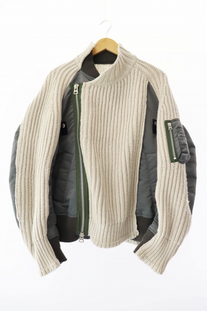 中古】サカイ sacai 22AW Nylon Twill Mix Knit Blouson 中古】サカイ sacai 22AW Nylon Twill Mix Knit Blouson