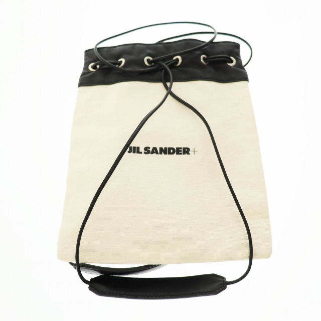 【中古】ジルサンダー JIL SANDER JIL+ ジル サンダー プラス DRST LOGO POUCH ロゴ ポーチ 生成り ☆AA★▲■ 250614