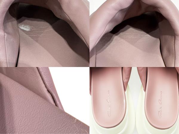 中古】リックオウエンス Rick Owens 24SS GETH PUFFER SLIDE DUSTY PNK