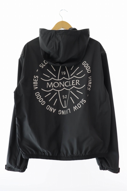 【中古】モンクレール MONCLER CLAPIER クラピエ バックプリント シェル ジャケット 2 黒 ブラック ☆AA★ 250616 中古】モンクレール MONCLER CLAPIER クラピエ バックプリント シェル