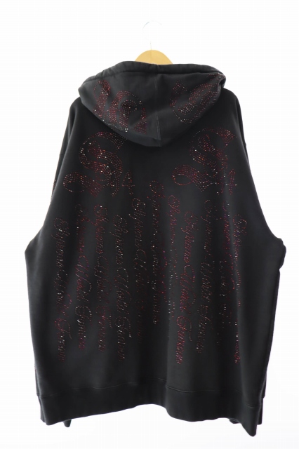 【中古】シュプリーム ラインストーン ジップアップ スウェットシャツ パーカー XXL 黒 ブラック ☆AA★ 250623 中古】シュプリーム ラインストーン ジップアップ スウェットシャツ