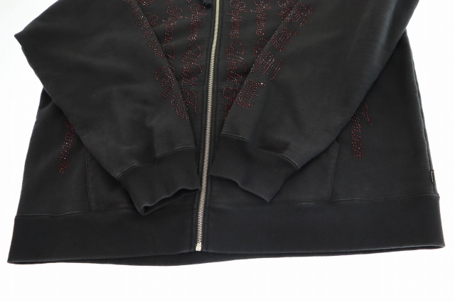 中古】シュプリーム ラインストーン ジップアップ スウェットシャツ