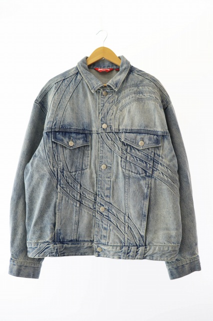 【中古】シュプリーム 24SS S Logo Denim Trucker Jacket Sロゴ デニム トラッカー ジャケット L ブルー ☆AA★250727