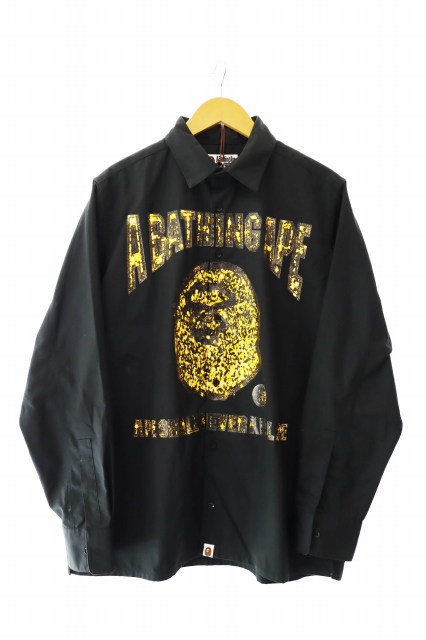 【中古】アベイシングエイプ A BATHING APE 20SS Jewelry Motif Wide Shirt プリント ワイド シャツ L☆AA★■ 250729