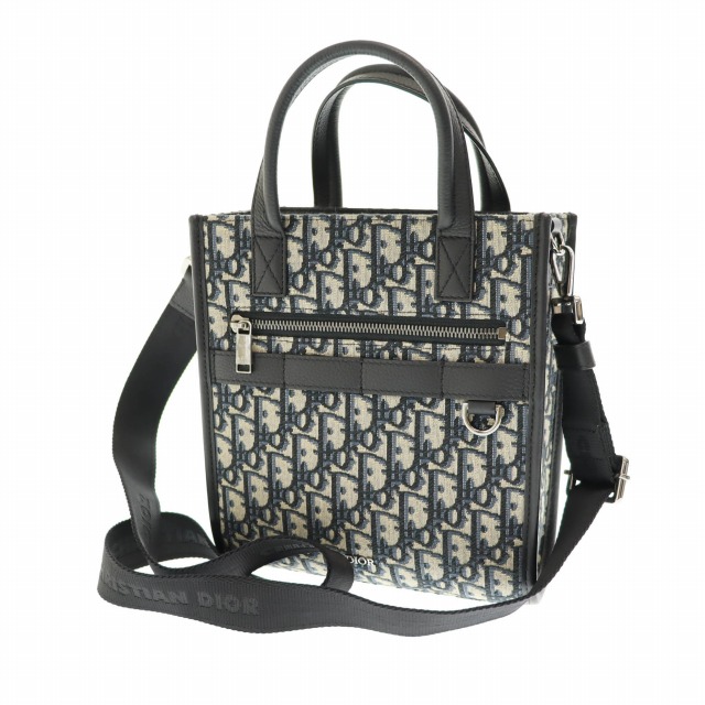 【中古】ディオール Dior Safari ノースサウス トート ショルダー バッグ 1ESPO311YKY H27E ブラック ☆AA★▲ 250714