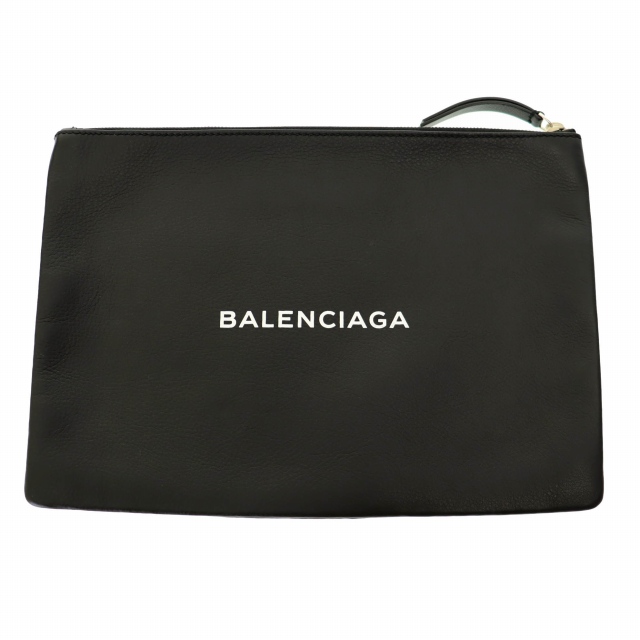 【中古】バレンシアガ BALENCIAGA エブリデイロゴ クリップ M クラッチ セカンド バッグ 黒☆AA★●▲■250810