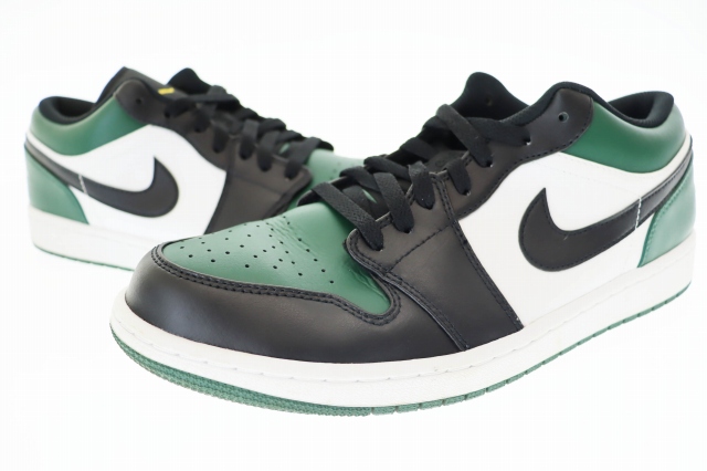 【中古】ナイキ NIKE AIR JORDAN 1 LOW Green Toe エアジョーダン1 ロー 553558-371 29 グリーン ▲■250630 メンズ