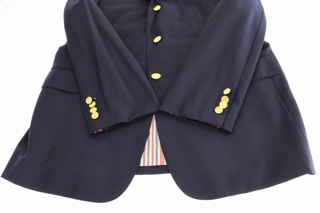 THOM BROWNEトム・ブラウン ネイビー ウールブレザー THOM BROWNEトム・ブラウン ネイビー ウールブレザー