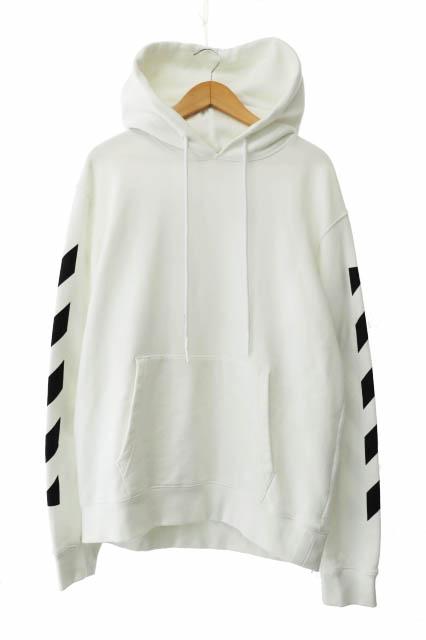 【中古】オフホワイト OFF WHITE DIAG ARROW SLIM HOODIE ダイアゴナル アロー フーディー パーカー M白☆AA★250830 中古】オフホワイト OFF WHITE DIAG ARROW SLIM HOODIE ダイアゴナル