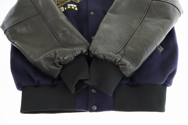 【中古】ヴェトモン ベトモン MAYBE MENTAL COLLEGE JACKET カレッジ ジャケットM ネイビー ブラック ☆AA★ 250810_4