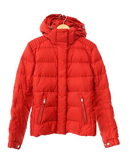 【中古】プラダ PRADA 20AW トライアングル ロゴ プレート ナイロン ダウン ジャケット 42 赤 レッド☆AA★250810