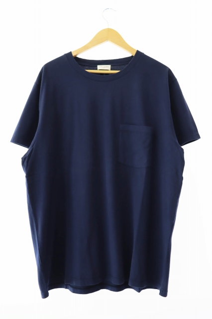 【中古】サンローラン パリ 16AW カサンドラ ロゴ 刺繍 ポケット 半袖Tシャツ XXL 紺 ネイビー ☆AA★ 250725