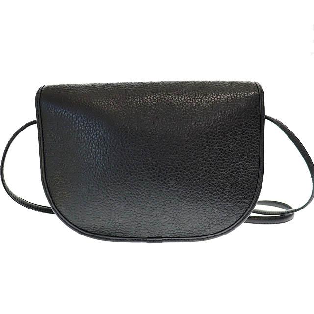【中古】クリスチャンディオール Christian Dior ヴィンテージ レザー ショルダー バッグ 黒ブラック●▲■250815_1