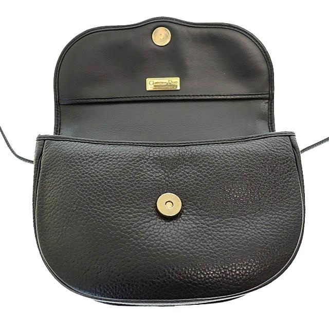 【中古】クリスチャンディオール Christian Dior ヴィンテージ レザー ショルダー バッグ 黒ブラック●▲■250815_2