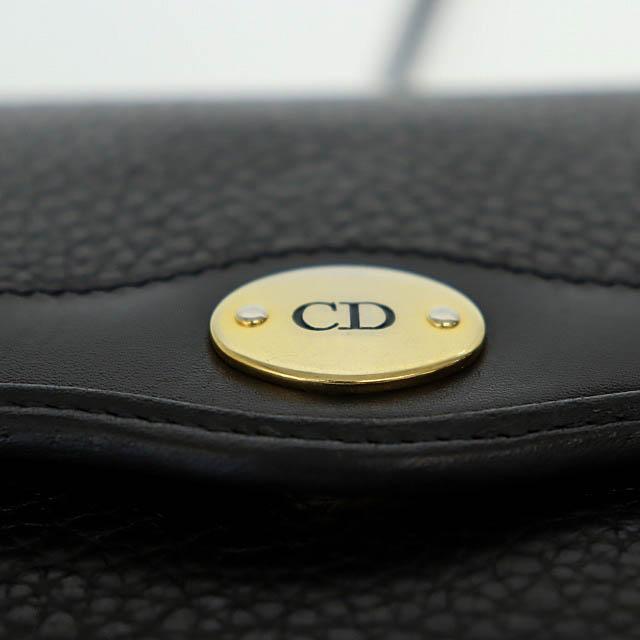 【中古】クリスチャンディオール Christian Dior ヴィンテージ レザー ショルダー バッグ 黒ブラック●▲■250815_5