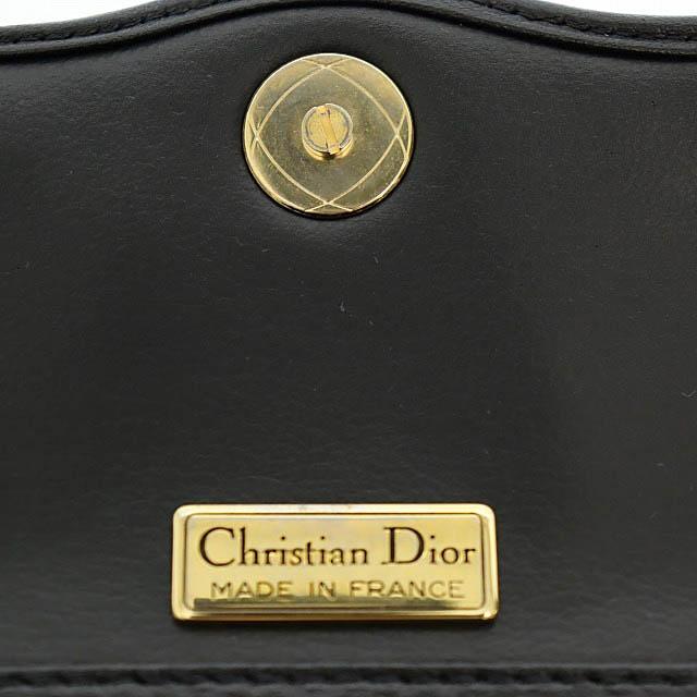 【中古】クリスチャンディオール Christian Dior ヴィンテージ レザー ショルダー バッグ 黒ブラック●▲■250815_6