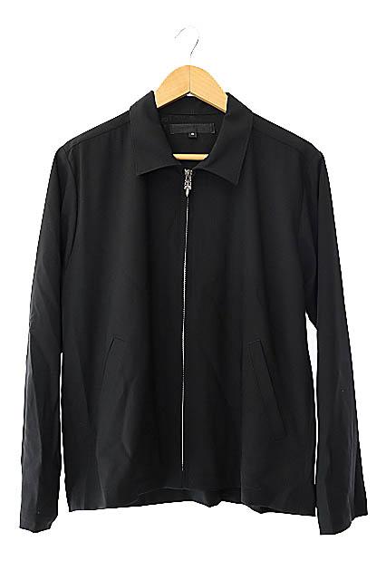 【中古】クロムハーツ CHROME HEARTS ダガー ジップアップ ウール シャツ ジャケット ブルゾン S 黒 ☆AA★250828