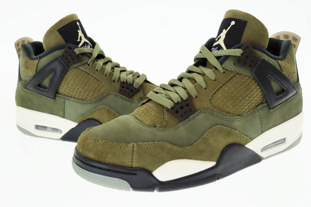 【中古】ナイキ NIKE Air Jordan 4 Retro SE Craft Olive エアジョーダン4 クラフト オリーブ FB9927-200 ▲■250714