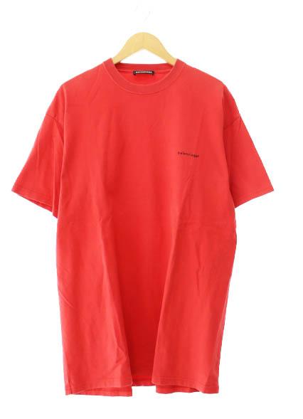 【中古】バレンシアガ BALENCIAGA 18AW SMALL LOGO T-SHIRT スモール ロゴ 半袖Tシャツ 508203 TBV43 S赤☆AA★250827
