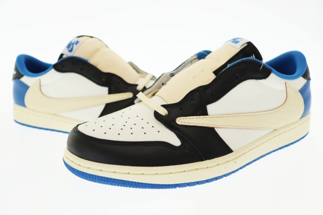 【中古】ナイキ NIKE ×TRAVIS SCOTT ×FRAGMENT AIR JORDAN 1 LOW OG SP Military Blue DM7866-140 ☆AA★▲■250905