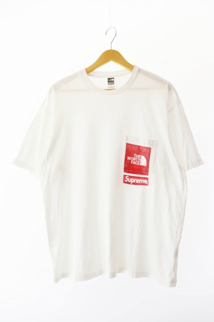 【中古】シュプリーム ×ザ ノース フェイス 23SS Pocket Tee ロゴ ポケット 半袖Tシャツ NT023091 M ☆AA★ 250903
