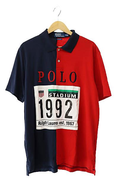 【中古】ポロ ラルフローレン POLO RALPH LAUREN 25周年 復刻 Stadium 1992 Collection 半袖 ポロシャツ M 250814