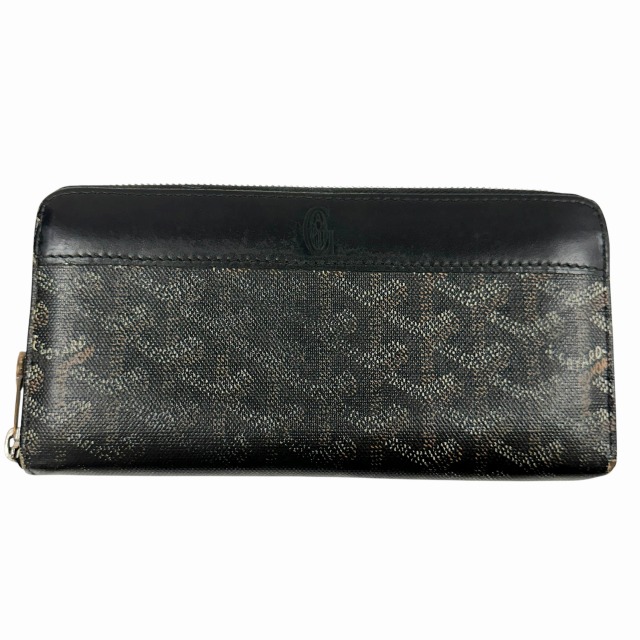 【中古】ゴヤール GOYARD マティニョンGM ラウンドジップ ウォレット 長財布 黒 ブラック●▲