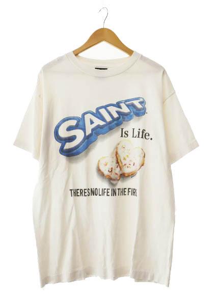 【中古】セントマイケル SAINTMICHAEL 22AW SA SS TEE OREO オレオ ロゴ 半袖 Tシャツ M 白☆AA★250919 メンズ