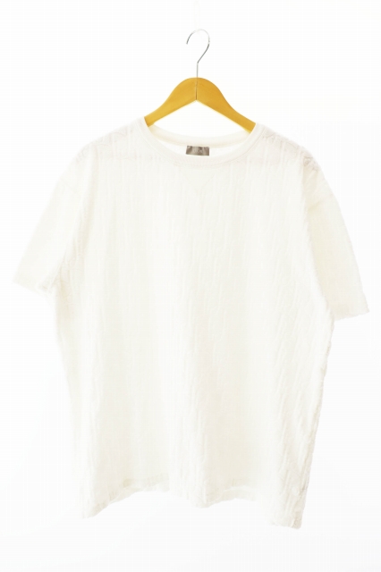 【中古】ディオール Dior オブリーク トロッター 総柄 パイル地 半袖Tシャツ 113J692A0614 XL 白 ホワイト