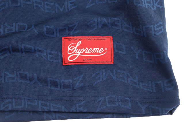 【中古】シュプリーム SUPREME 25SS zoo york soccer jersey 総柄 サッカー ジャージ 半袖シャツ L紺 ☆AA★250914 中古】シュプリーム SUPREME 25SS zoo york soccer jersey 総柄