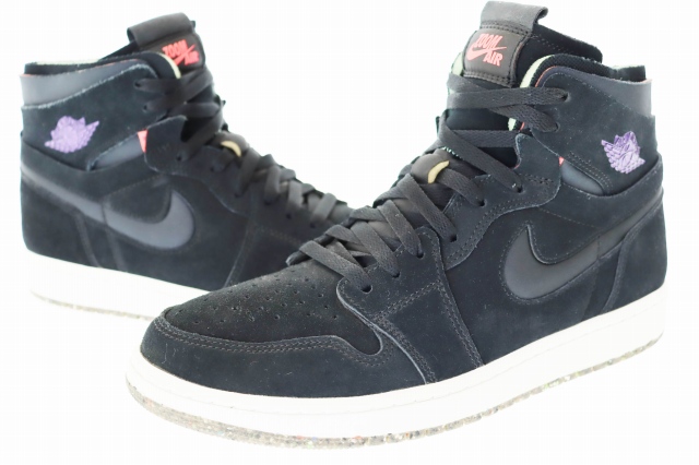 【中古】ナイキ NIKE AIR JORDAN 1 HIGH ZOOM COURT BLACK エアジョーダン1 ハイ ズーム CT0978-005 ▲250818 メンズ