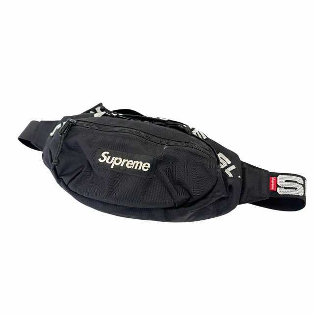 【中古】シュプリーム SUPREME 18SS Waist Bag ボックス ロゴ ウエスト バッグ 黒 ブラック☆AA★▲